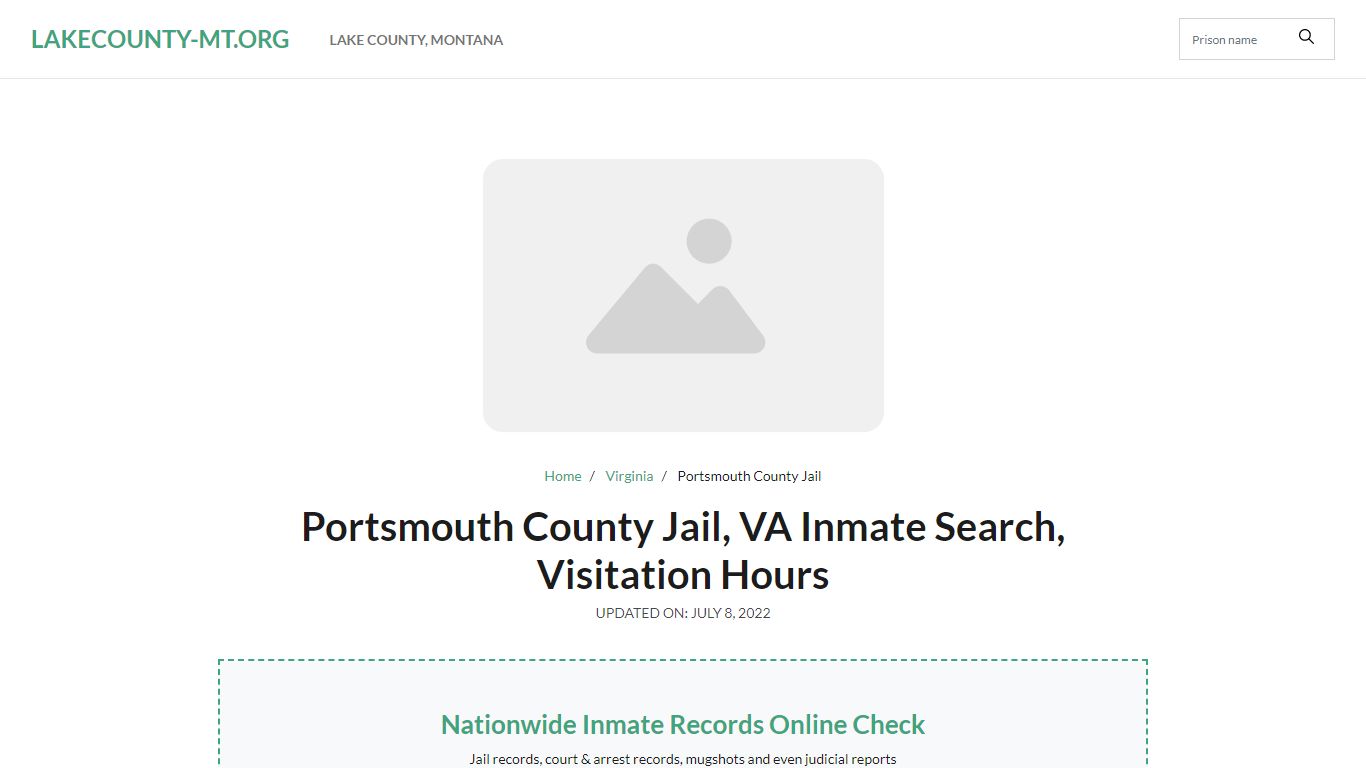 Portsmouth County Jail, VA Inmate Search, Visitation Hours